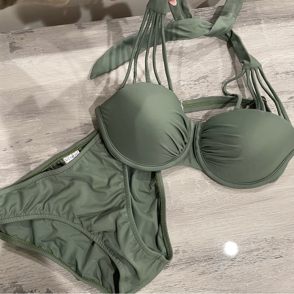 Never worn! Olive green Bikini set.
